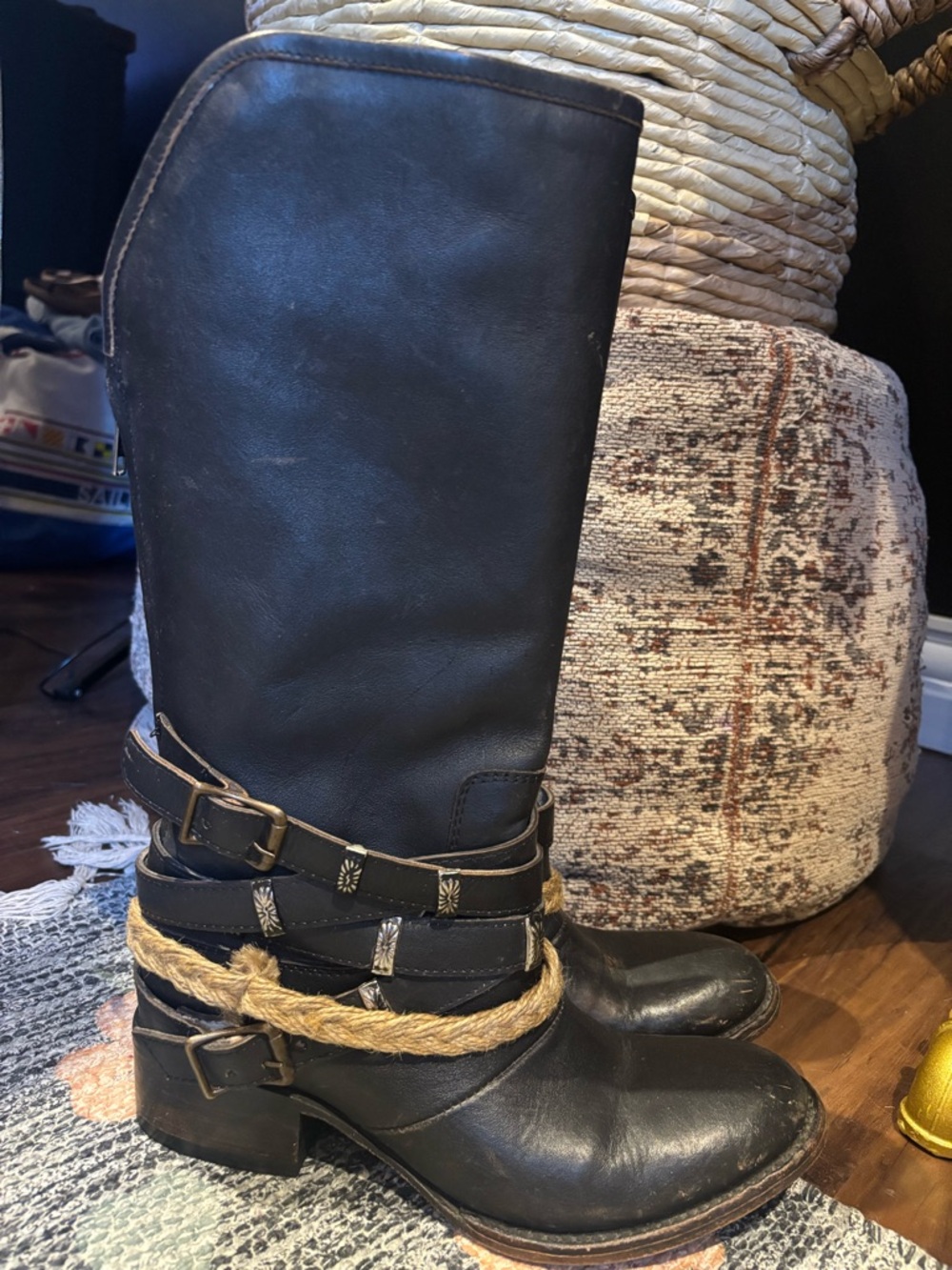 FreeBird Drove Buckle Back Zip Up Boots 8